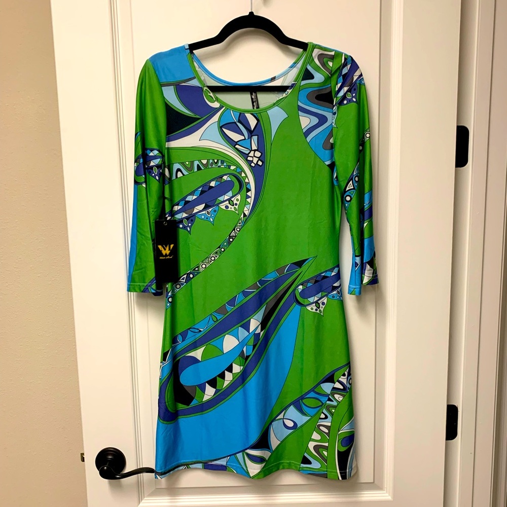 Super Colorful and Fun Mini Dress - Size Medium